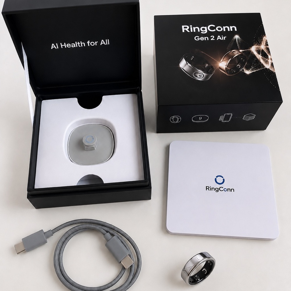 RingConn Gen 2 Air Smart Ring – Galaxy Silver – Size 9